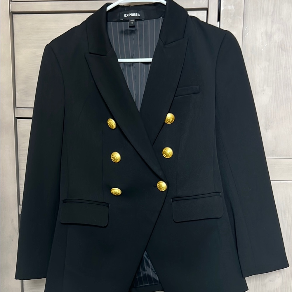 Express Black Blazer with Gold Buttons